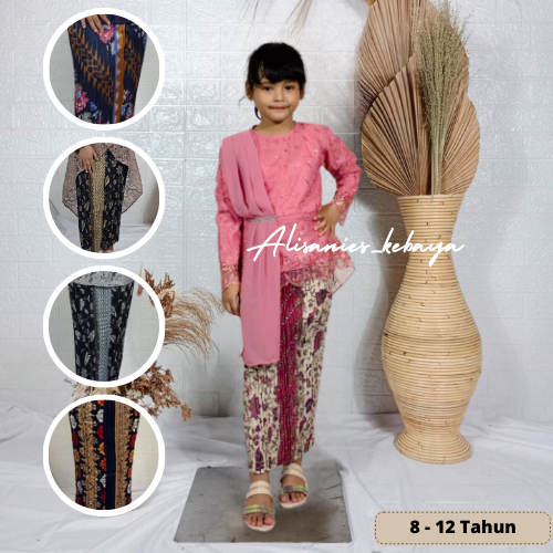 Rok Panjang Kebaya 8 - 12 Tahun Plisket Motif Batik Anak Perempuan Modern Kekinian