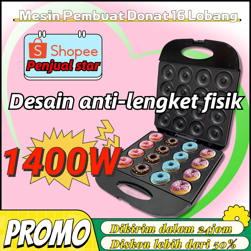 [PROMO PAYDAY] Pero Donut Maker / Cetakan Donat LISTRIK / Cetakan Donut Praktis Anti Lengket