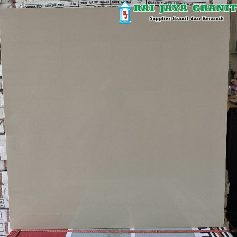 Granit Lantai Polos Cream 60x60 Glossy Kw1