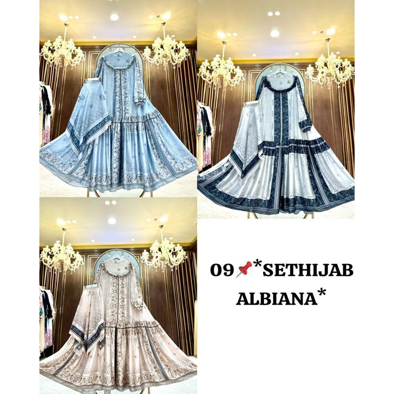 set dress hijab albana by SHELLASAUKIA baju lebaran terbaru