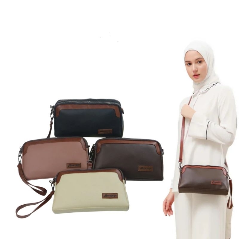 Tas Selempang Wanita Handbag Naeswari Bahan Semi Kulit Waterproof Ori by Moonzaya