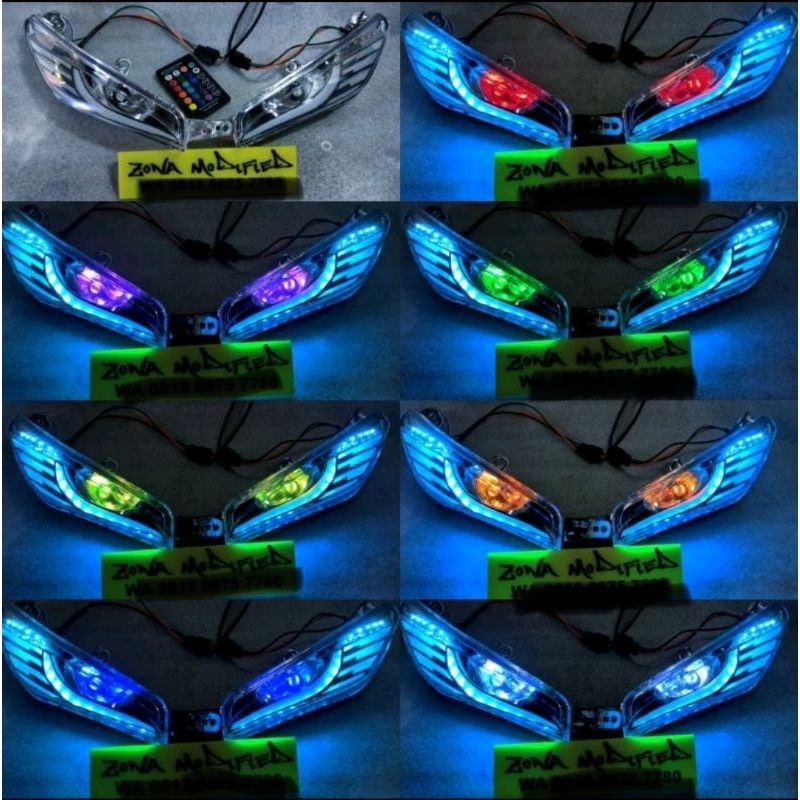 lampu variasi jupiter mx new 135 led audi plus remote wireless