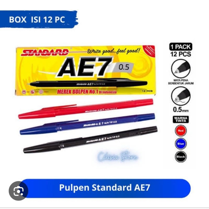 

BOLPOIN STANDARD AE7 0,5 HITAM MERAH BIRU