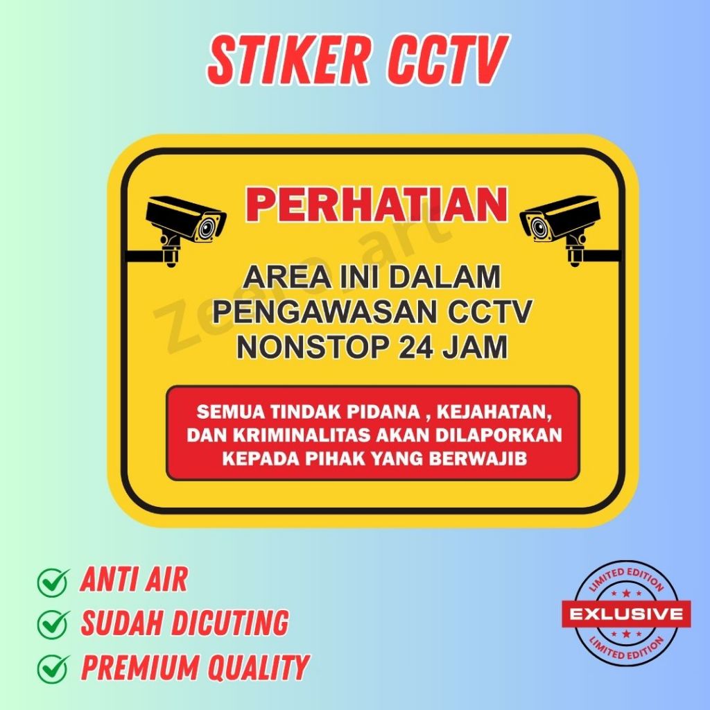 

Sticker CCTV / Stiker CCTV / Sticker CCTV 24 Jam / Stiker CCTV 24 Jam / Label Stiker CCTV / Stiker Keamanan