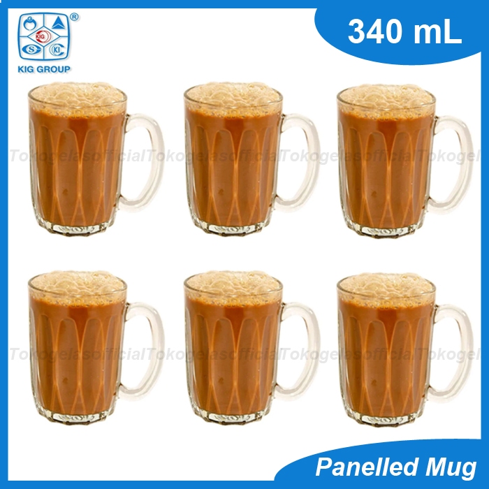 1 SET 6 PCS Gelas Mug Kopitiam/Gelas Teh Tarik/Gelas Kopitiam/Gelas Kaca Kopitiam/Gelas Kaca Kopi