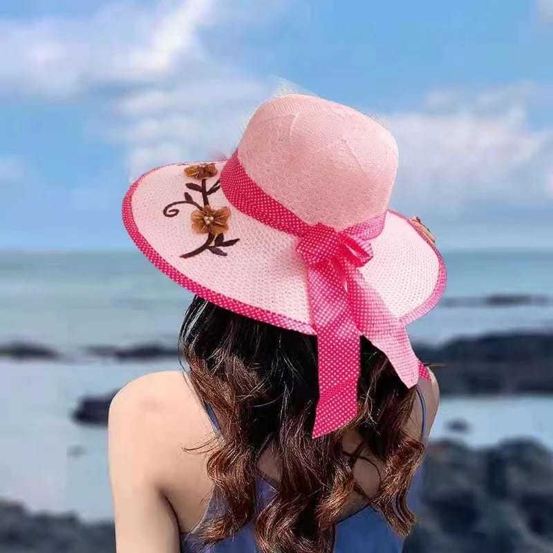 Topi Pantai Pita Warna | Topi Pantai Dewasa | Topi Piknik Wanita | Topi Piknik Dewasa