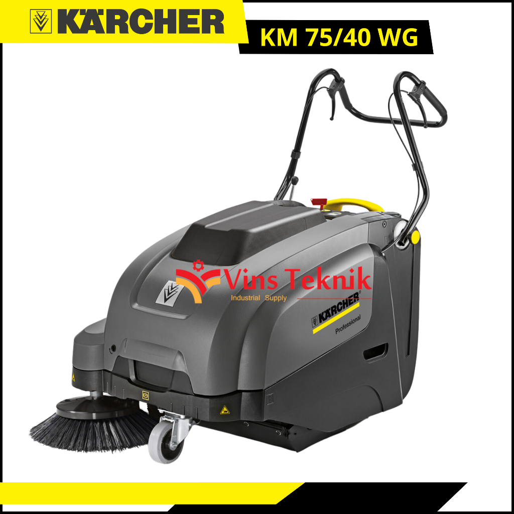 Karcher KM 75|40 W Vacuum Sweeper - Sapu Lantai Berdaya Listrik 3300W, Tangki Kotoran 40L