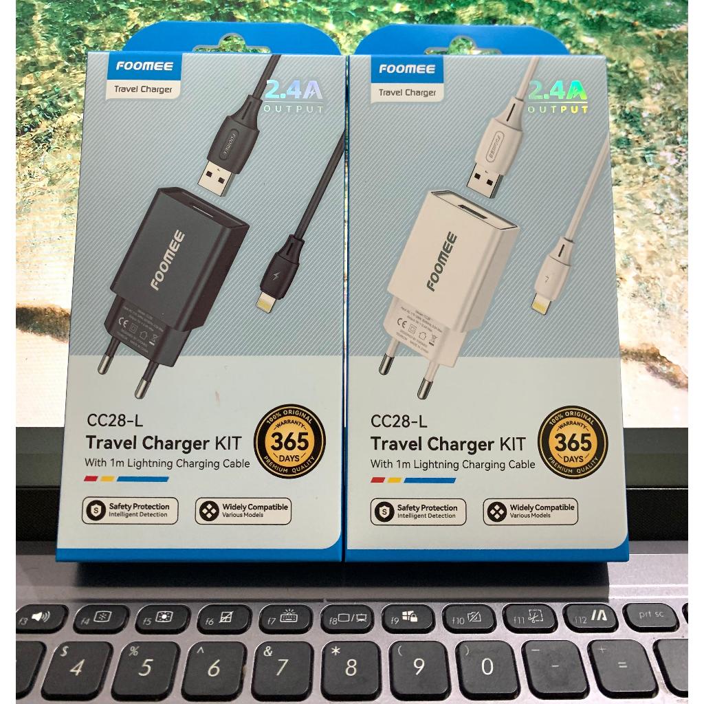 FOOMEE CC28-L Charger KIT 1 USB Port Kabel Lightning Charger 2.4A Original Foomee
