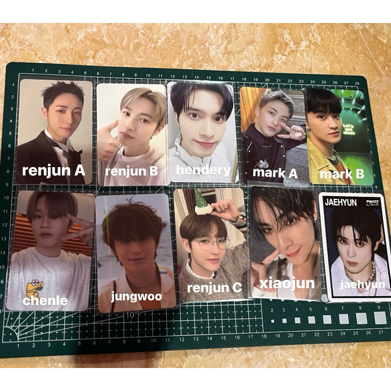 photocard nct renjun, hendery, mark, chenle, jungwoo, xiaojun, jaehyun glitch mode tc ccomaz tc istj