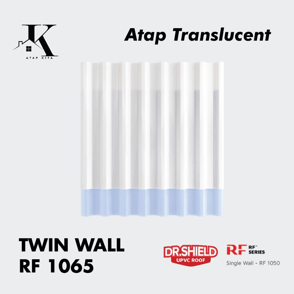 Atap UPVC / Varian Dr.Shield RF 1065 Translucent / TwinWall / Trimdeck / Spandek / Kanopi
