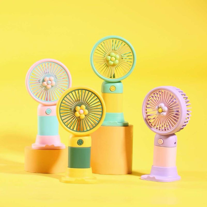 Kipas Mini Bunga USB Kipas Genggam Karakter Bunga Kipas Angin Portable Mini USB Kipas Anak Anak Kara