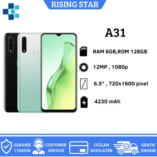 OPPO A31 RAM 6/128GB [Dual Sim Li-Po 4230mAh+Layar 6,5inci+Camera 16MP]