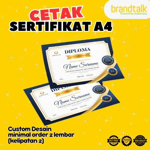 

Cetak Sertifikat A4 - Bebas Custom
