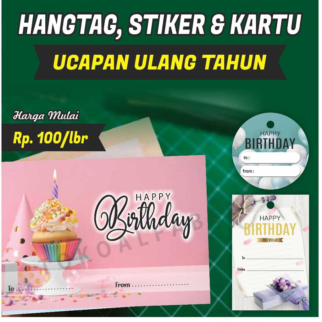 [10pcs] HANG TAG STIKER KARTU UCAPAN ULANG TAHUN