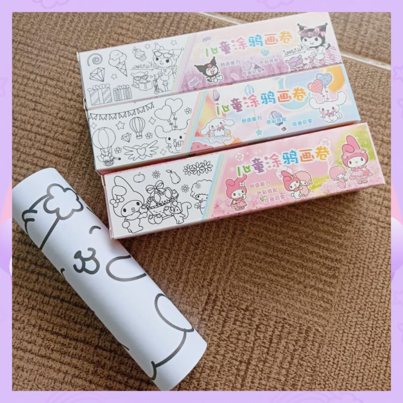 Kertas Mewarnai Sanrio Roll