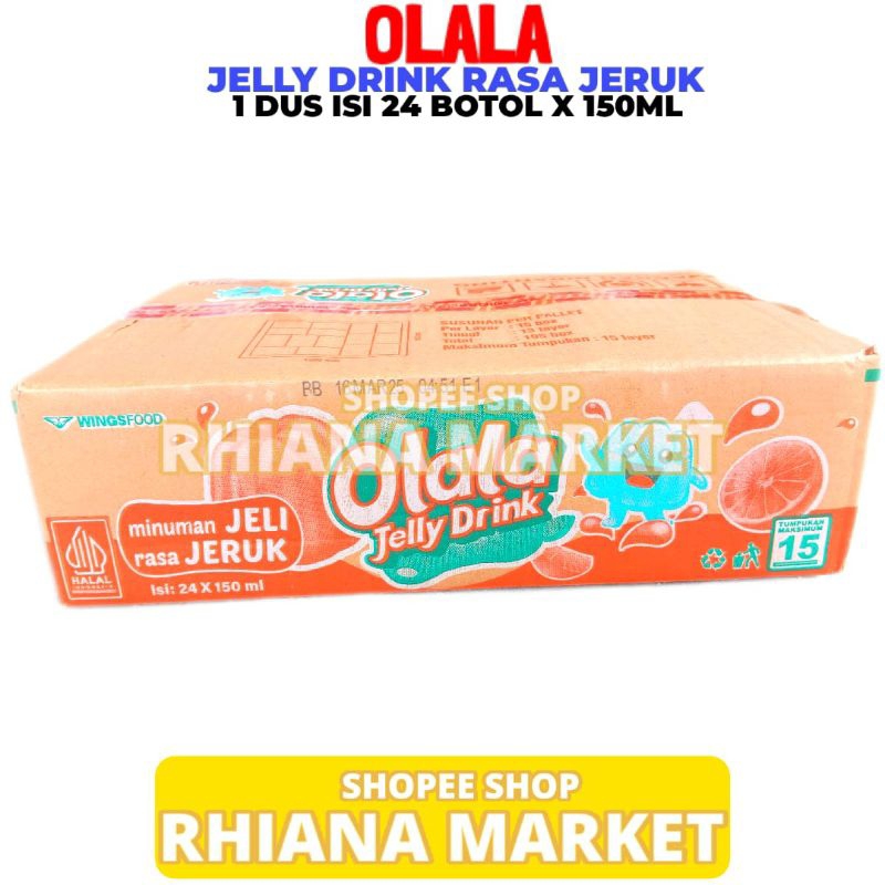 

Minuman Jelly Drink Olala Rasa Jeruk 1 Dus Isi 24 Botol 150ML