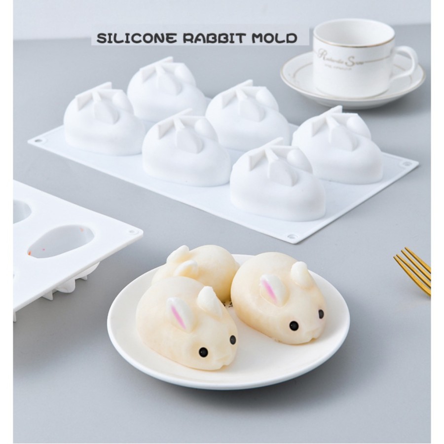 cetakan pudding silikon rabbit - cetakan coklat bunny cetakan kue