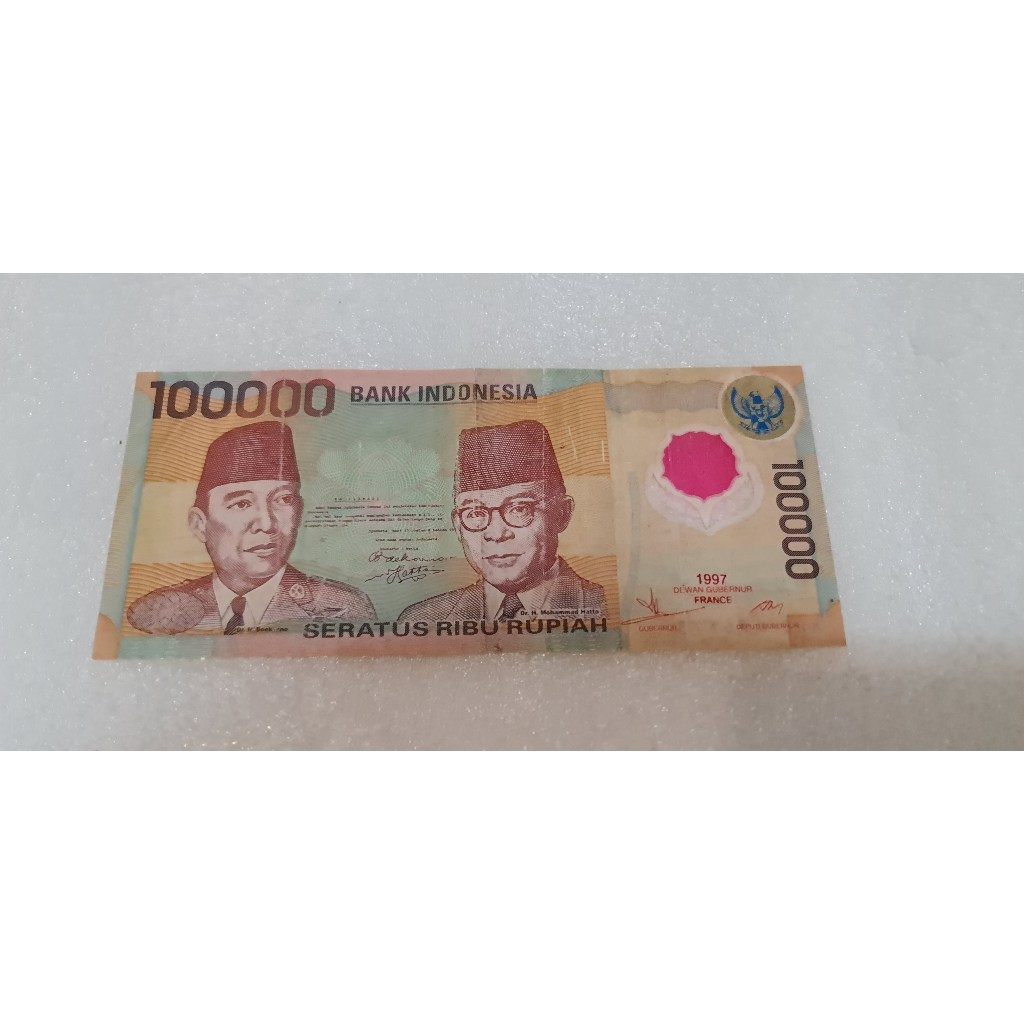 Uang Kuno 100000 Tahun 1997 France Garuda Biru Uang Jadul 100rb