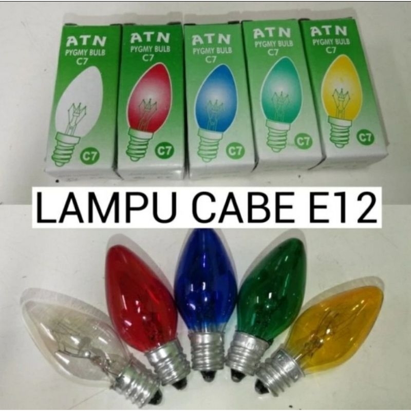 Lampu Hias Bohlam Tidur Jantung Fitting E12 ATN Clear Kuning Biru Merah Hijau