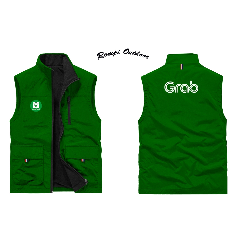 Jaket Rompi Grab Original Terbaru / Rompy Ojol Grab / Rompi Grab Terbaru 2024 / Rompy Ojol Terbaru G