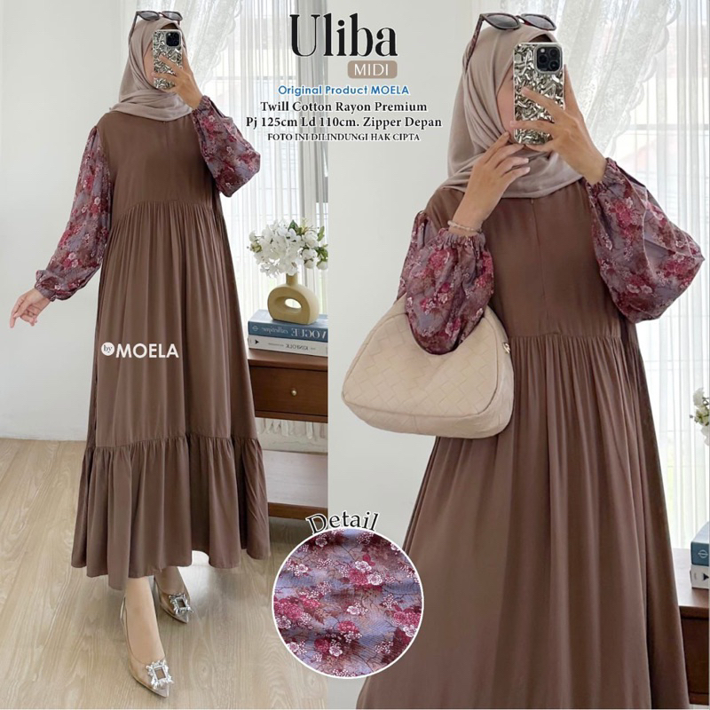 Midi Dress Kombinasi by Moela