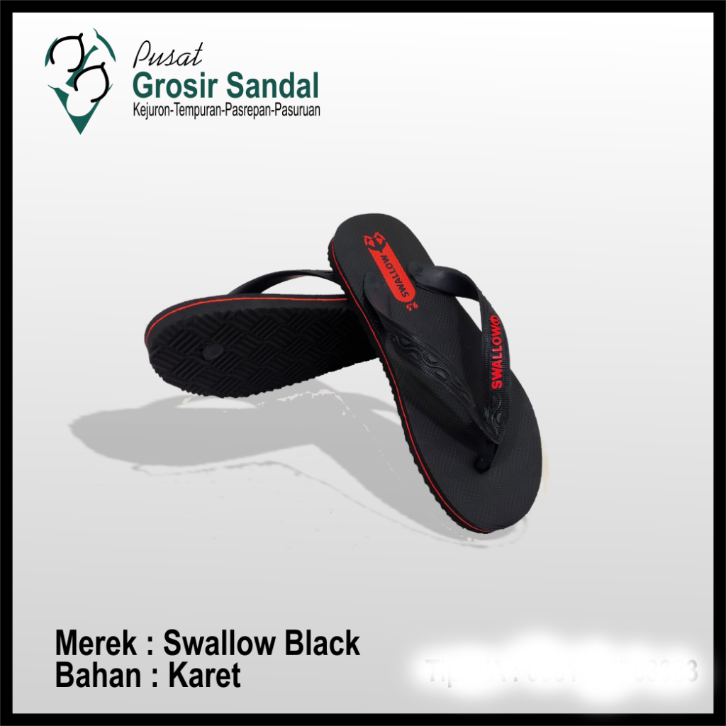 SANDAL SWALLOW BLACK DEWASA MURAH,  SANDAL JEPIT SWALLOW BLACK ANAK MURAH, SANDAL SWALLOW BLACK MURA