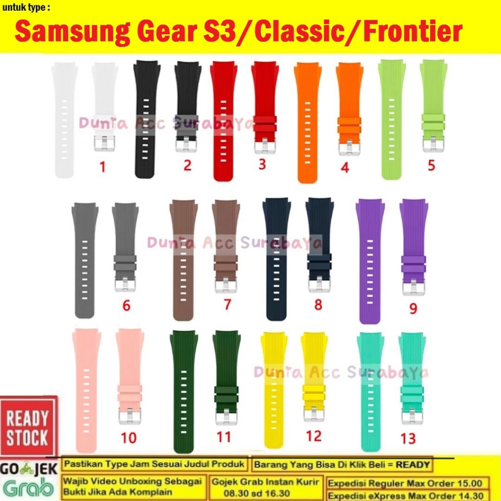 Tali Jam Tangan Samsung Galaxy Gear S3 / S3 Frontier / S3 Classic Rubber Vertical Line - VTC