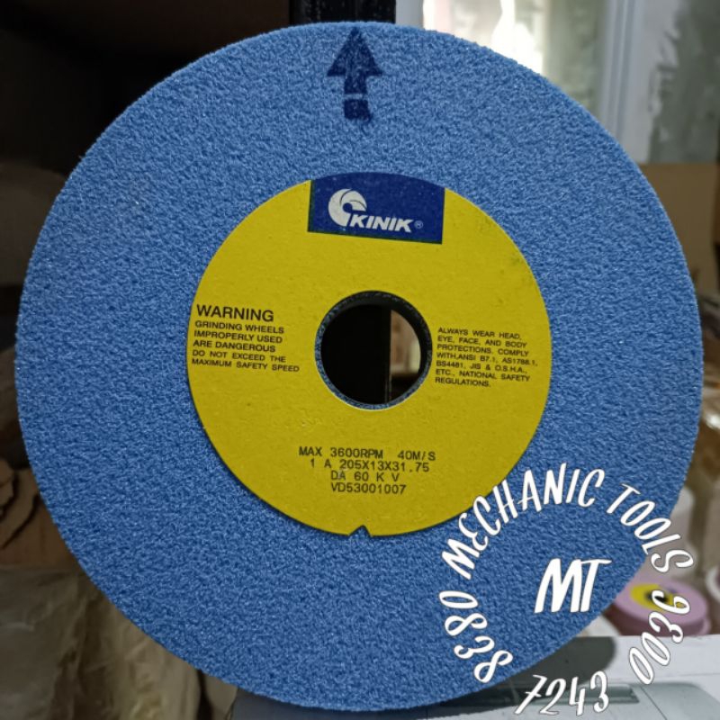 Batu Gerinda duduk 8 inch 1A 205 x 13 x 31.75 DA 60 Kinik Batu gerinda asah 8 inch grit 60 batu geri