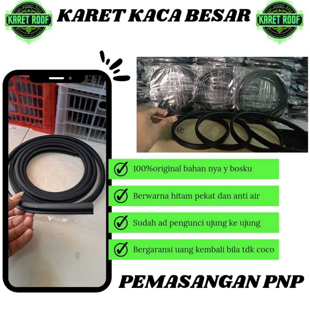 karet kaca depan mobil grand max