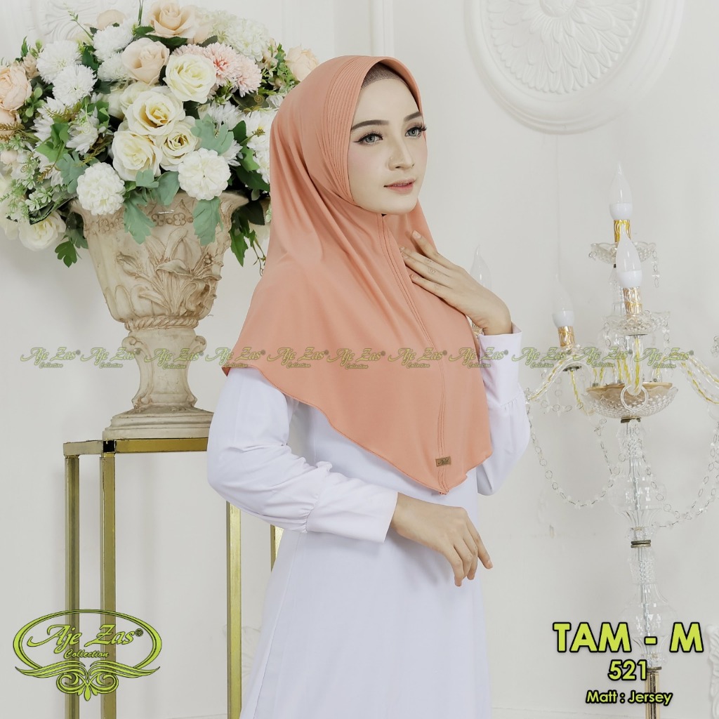AJE ZAS - Daily Hijab Instan Size M / Bergo Pet Busa Matt Jersey