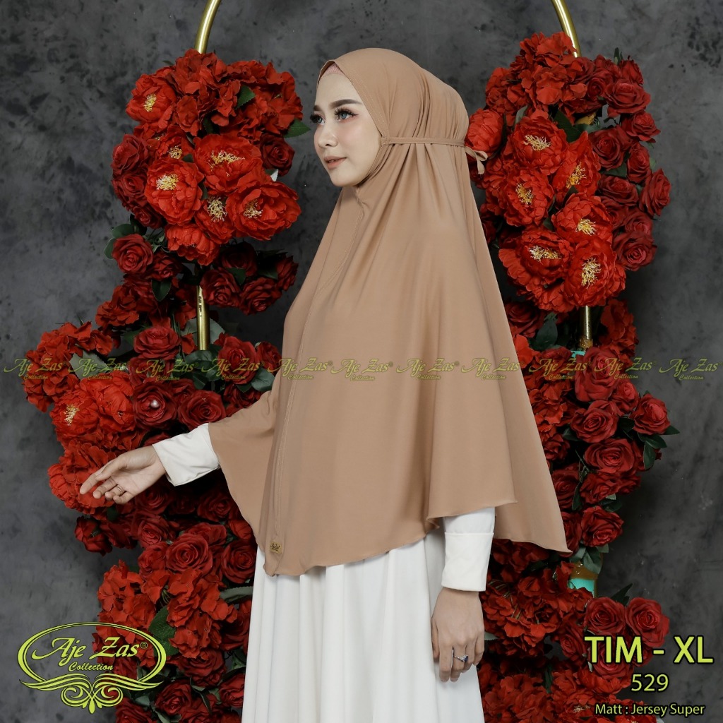 AJE ZAS -Daily Hijab Instan Size XL / Bergo Non Pet Tali matt Jersey