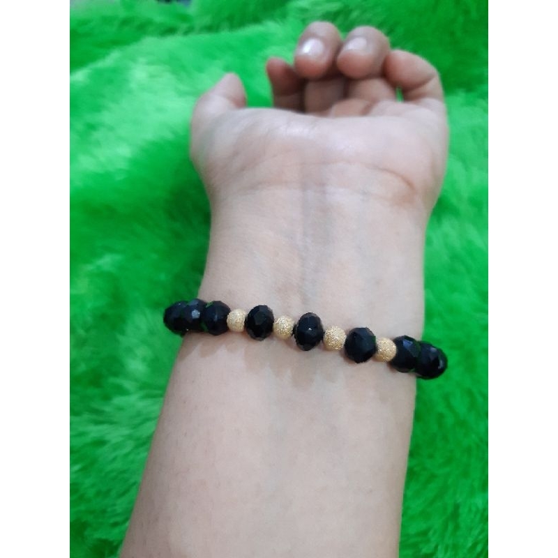 Gelang Tali Ceko Hitam Variasi Emas Dior Satin Semar Nusantara