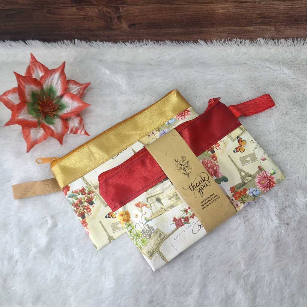 Souvenir Dompet Paris Besar Free Kartu Ucapan & Packing