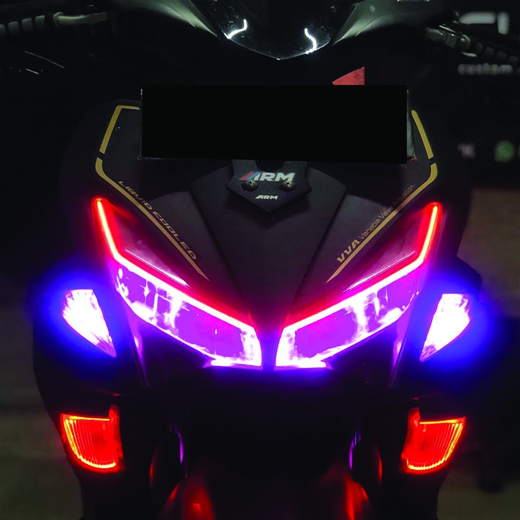 SATU PAKET LAMPU ALIS AEROX 155 DRL FLEKSIBEL LAMPU SEIN LAMU SENJA BONUS DEMON EYE BERKUALITAS TIDA