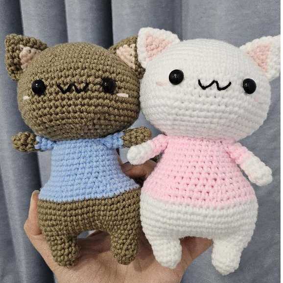 Amigurumi/Boneka Rajut-Peach and Goma-Cat/kucing