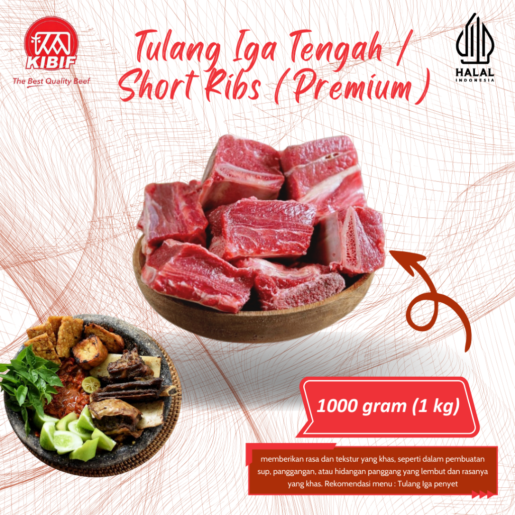 

Tulang Iga Tengah / Short Ribs 1kg