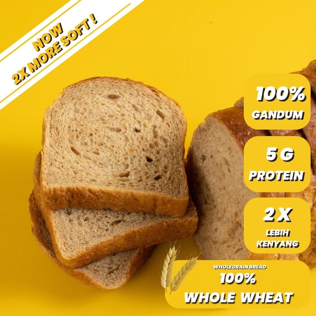 

Mighty bread Roti gandum healthy - Whole wheat bread (Tinggi protein)