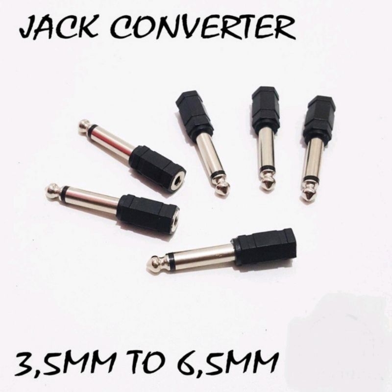 Konverter jack sambungan kecil jack aux to jack akai kecil ke besar mono stereo 3,5mm ke 6,5mm