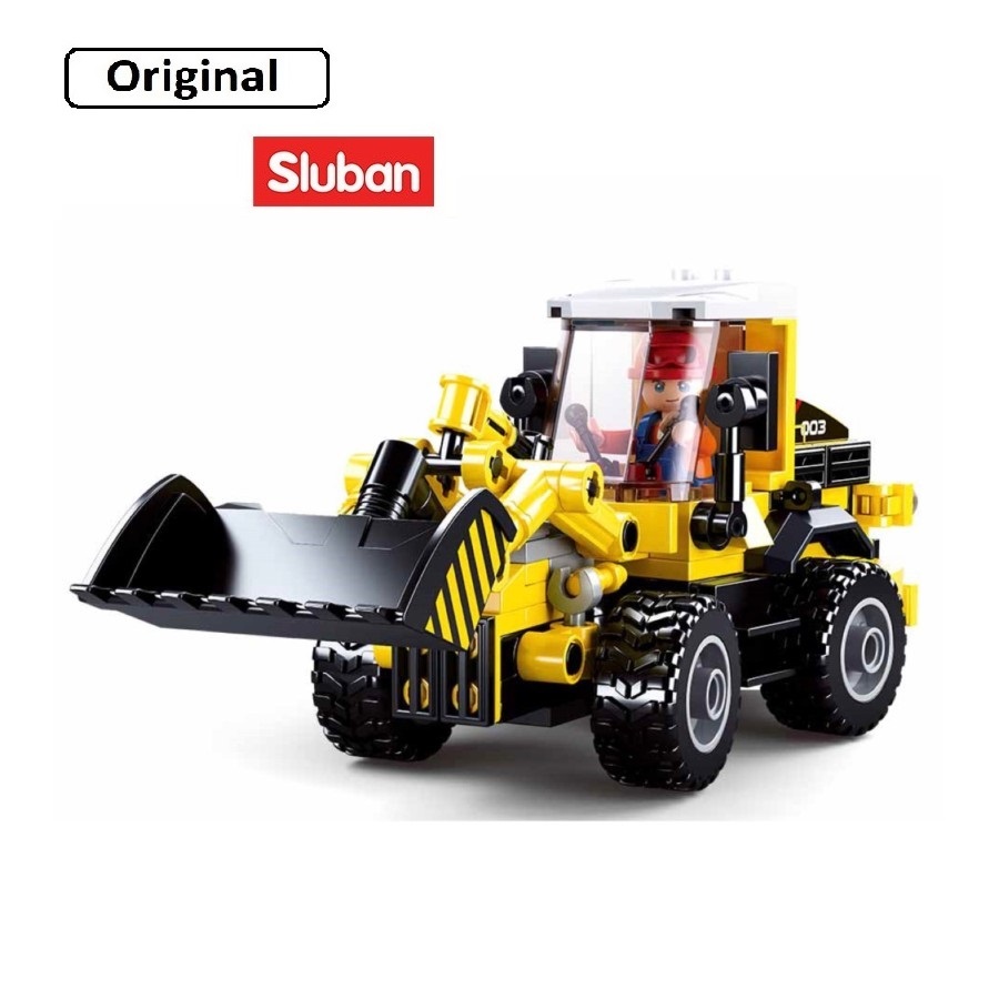 Mainan Brick Block Lego Sluban Mobil Forklift 2 in 1 City Construction - Konstruksi