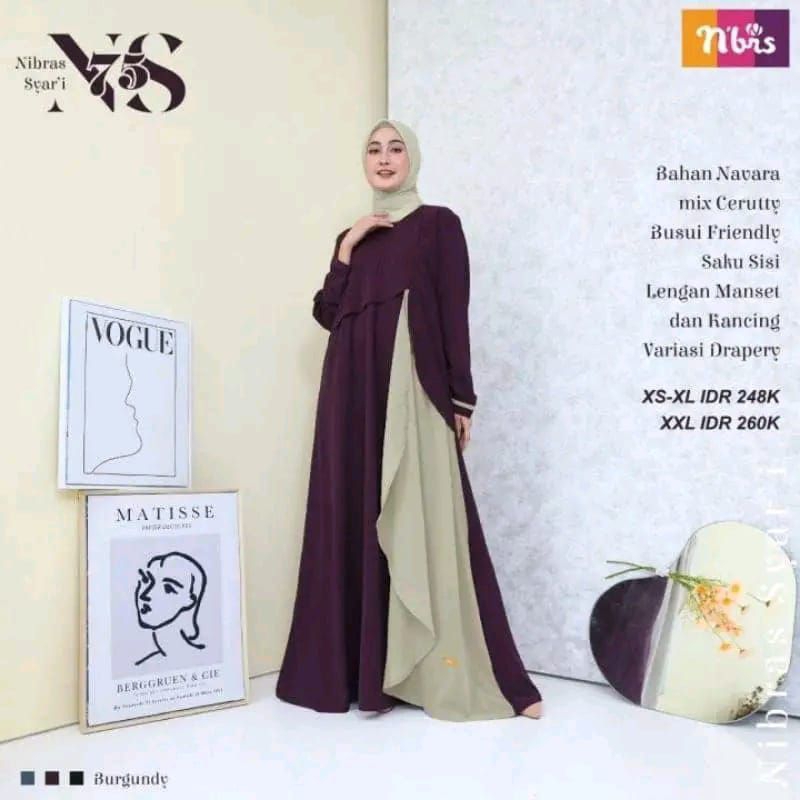 Gamis Nibras NS 075 Burgundy