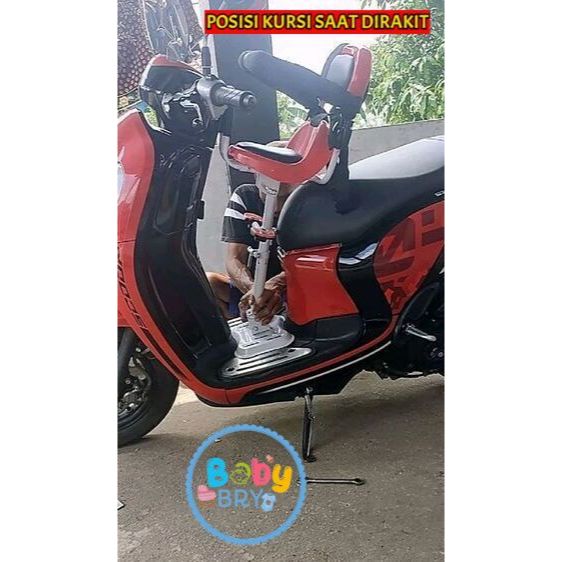 Moms Syafa Kursi Bonceng Anak Motor Matic Scoopy Fazzio / Kursi Bonceng Depan Anak Motor Matic