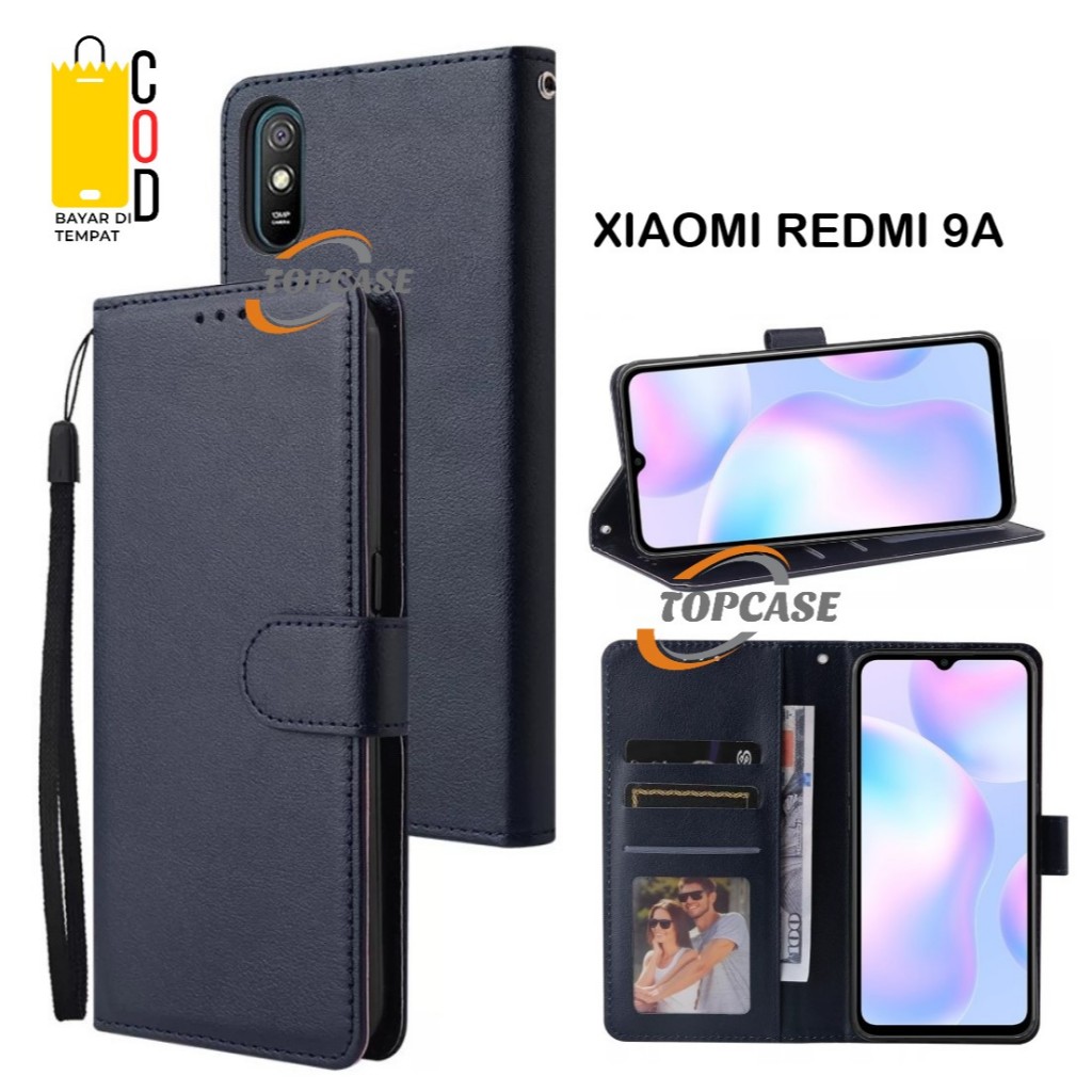Flip Case XIAOMI REDMI 9A Leather Flip Cover Wallet Case Kulit - Casing Dompet Case Wallet Leather F