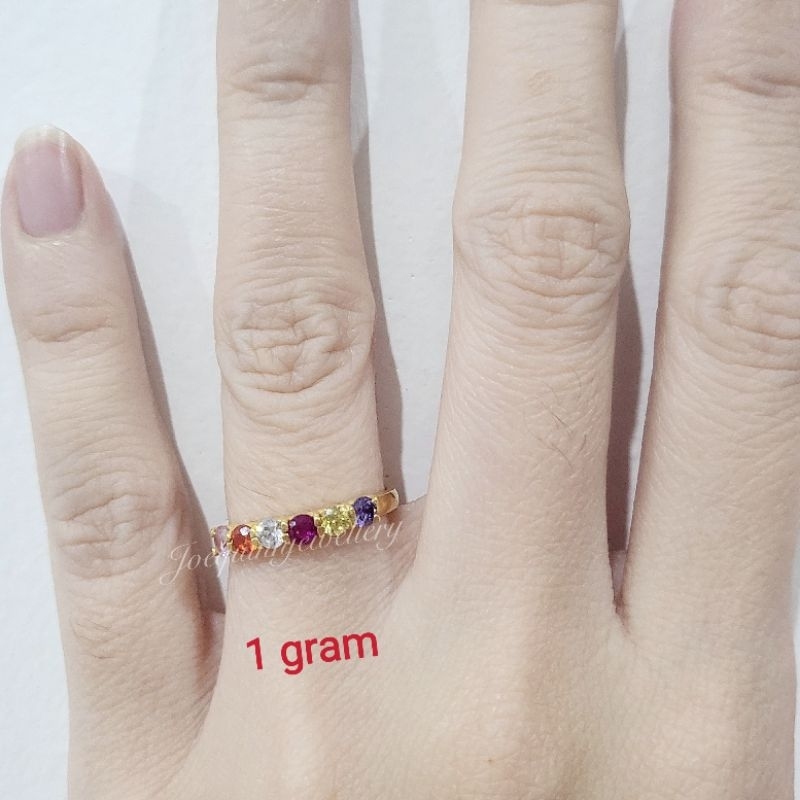 cincin listring rainbow emas muda 1 gram