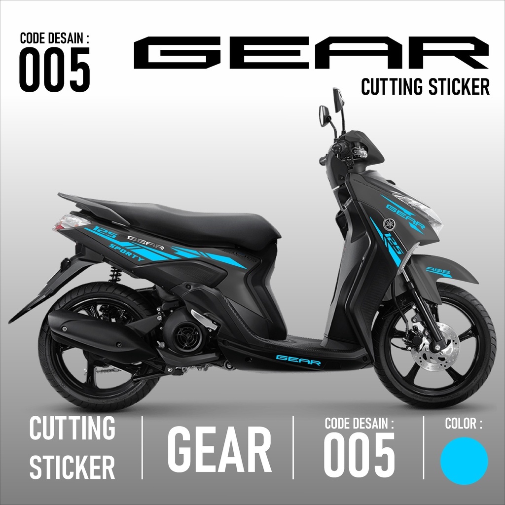striping cutting yamaha motor gear 125 code 005 set sudah kanan kiri stiker motor anti air