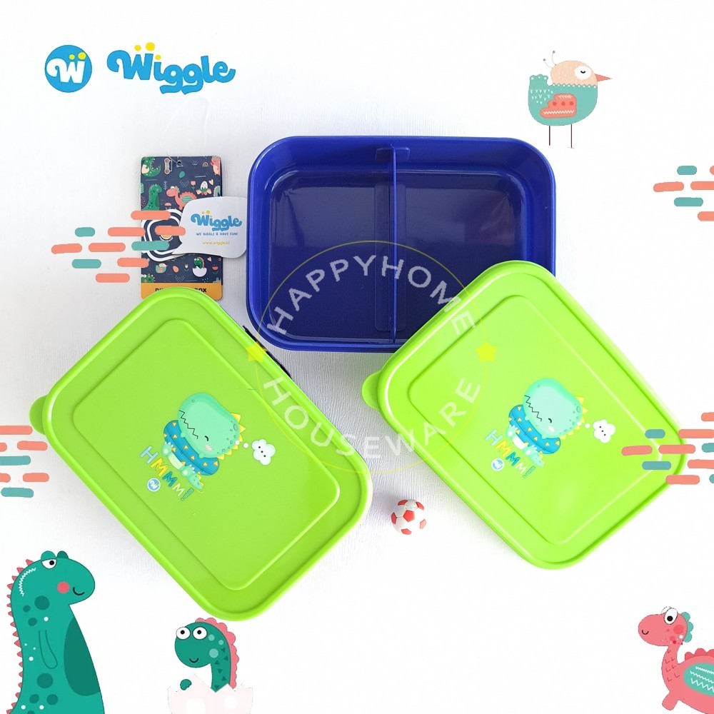 WIGGLE Hello Dino Sealware Sekat 750ml | Lunch Box | Kotak Bekal | Tempat Makan