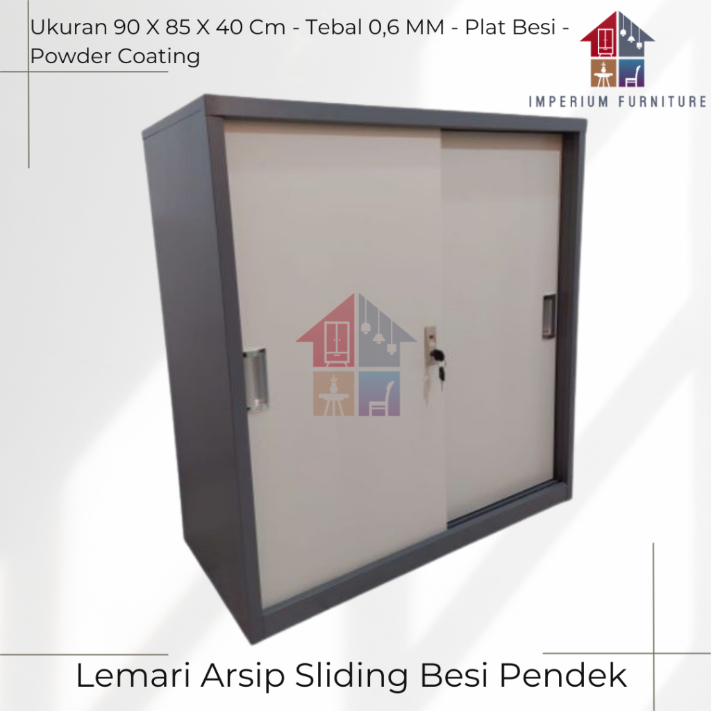 Lemari Arsip Sliding Pendek / Lemari Arsip Besi Pendek / Lemari Kantor Pendek / Lemari Kantor / Pint