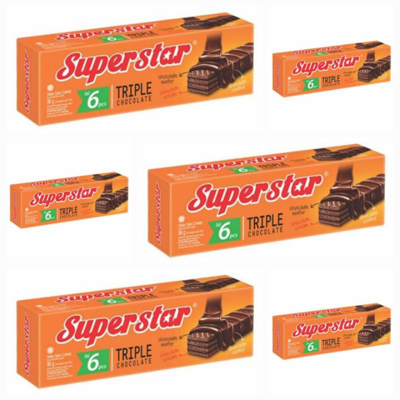 

Superstar Wafer Triple Chocolate 6 Bungkus @ 16 Gr