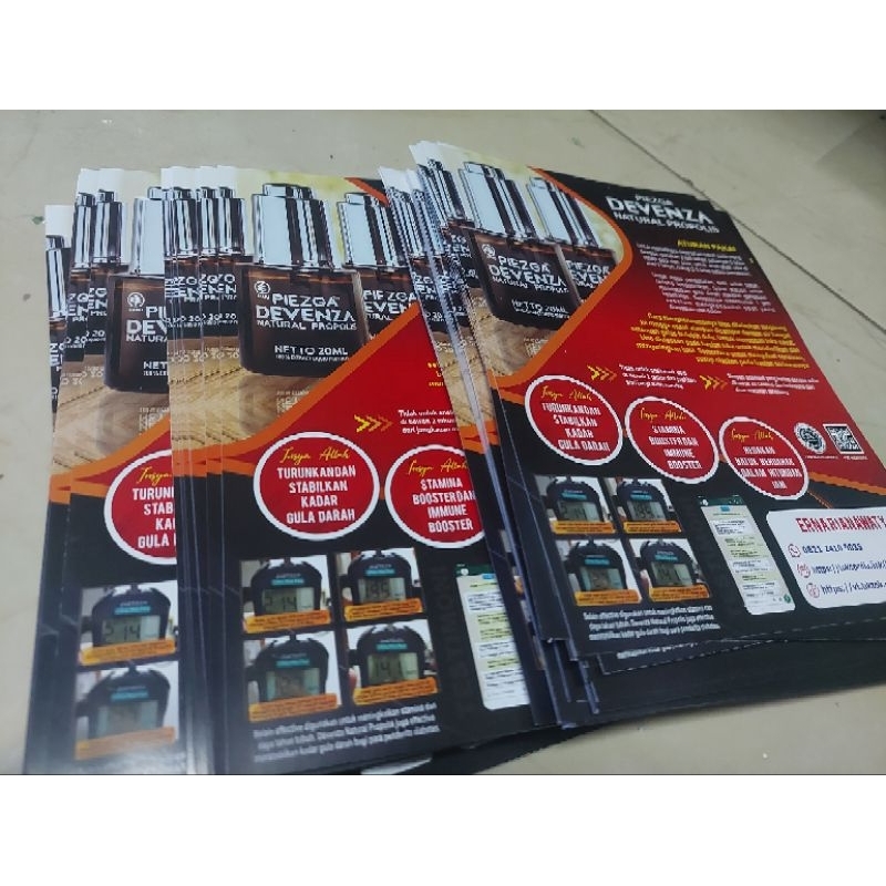 

Brosur A5 bolak balik laminating glossy/doff