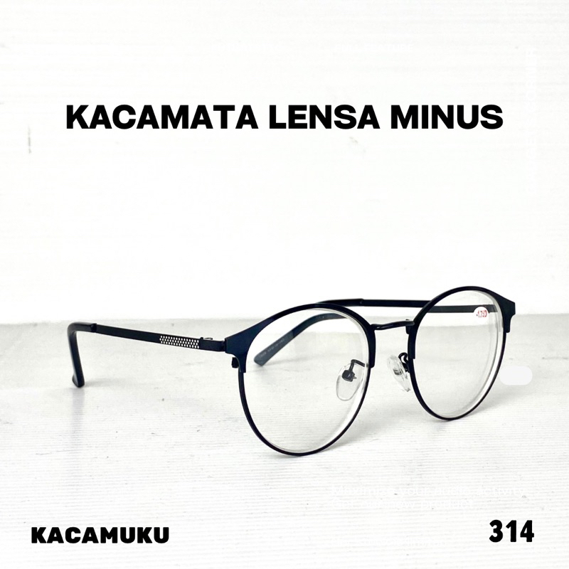 	 Kacamata minus frame metal kacamata pria wanita unisex free box dan lap MURAH 314	