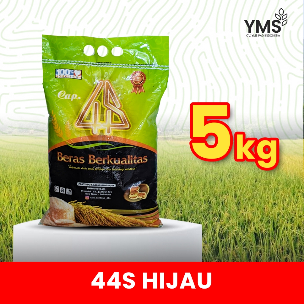 

Beras Berkualitas 44s Hijau 5kg